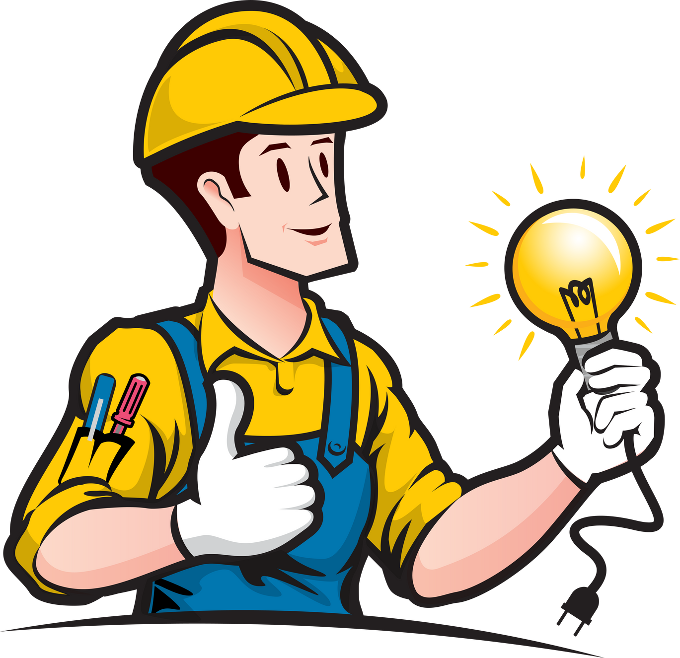 Electrician services logo Template. Electrician cartoon